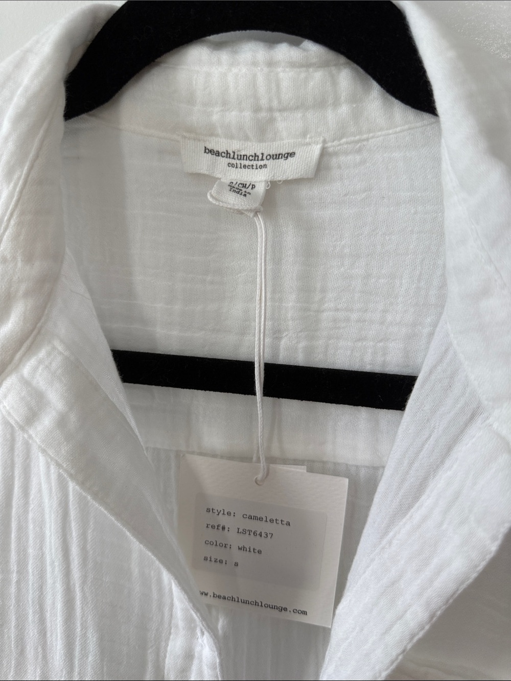beachlunchlounge White Cotton Gauze Casual Button-Down Shirt - Picture 2 of 4